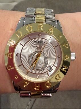 Pandora Two-Tone Silver and Gold Women's Bracelet Watch
